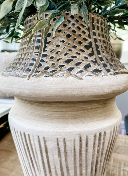 Etched Ceramic Vase